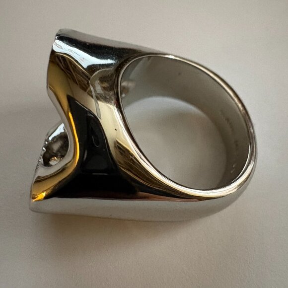 NWT Marc Jacobs Monogram Chain Link rin in silver tone metal - Picture 5 of 8